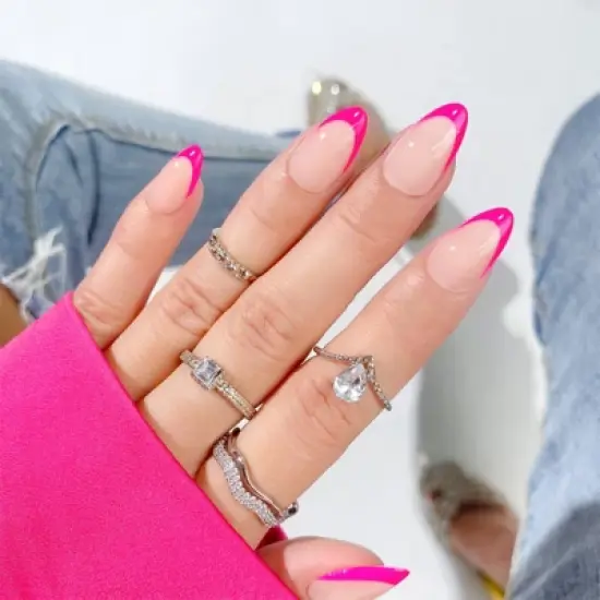 BTArtbox Press-On Nails - Neon Berry - S Almond - 32ct image {2}