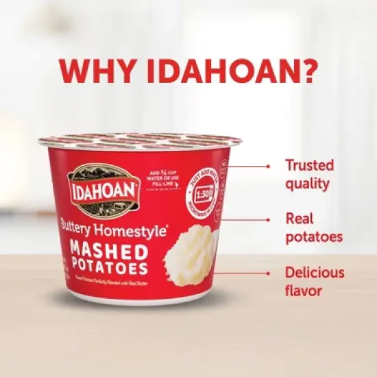 Idahoan Gluten Free Buttery Homestyle Microwavable Mashed Potato Cups - 6oz/4ct image {8}
