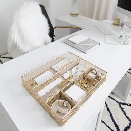 Blu Monaco Desk Drawer Organizer Tray for Office - 6 Compartments image {3}