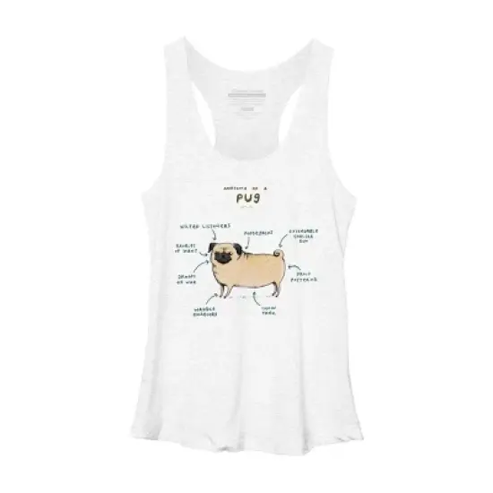 Women's Design By Humans Anatomy of a Pug By SophieCorrigan Racerback Tank Top image {3}