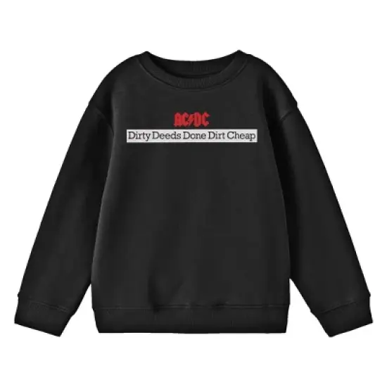 ACDC "Dirty Deeds Done Dirt Cheap" Youth Black Crew Neck Sweatshirt image {2}