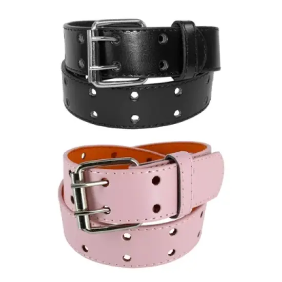 CTM Kid's Leather Two Hole Jean Belt (Pack of 2 Colors) image {13}