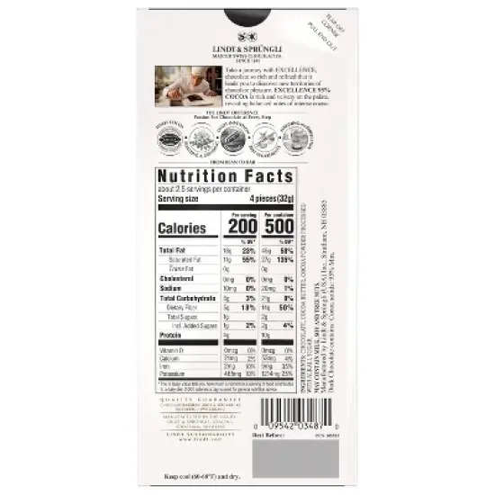 Lindt 4/6/12 Bars,  Excellence 95% Cocoa Dark Chocolate 2.8oz Full Size Candy Bar image {10}