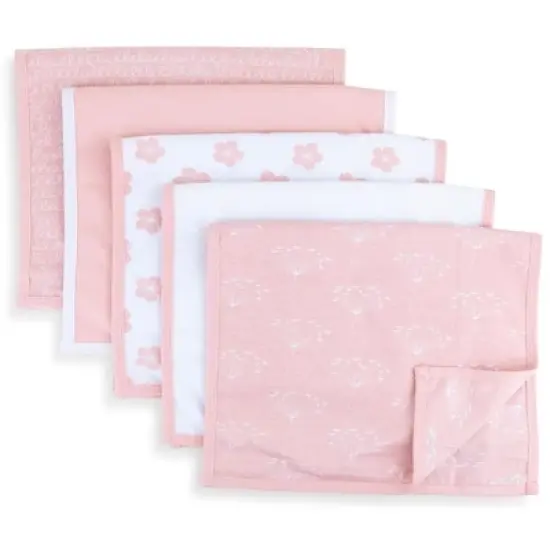 Ely's & Co. Baby Burp Cloths Waterproof Reversible Jersey Cotton 5 Piece Set image {5}