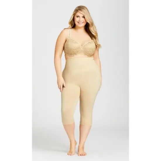 AVENUE | Seamless Hi Waist Capri - beige image {6}