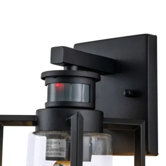 C Cattleya 1-Light  Motion Sensor and Dusk to Dawn Outdoor Wall Light  With Matte Black Finish image {2}