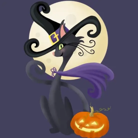 Women's Design By Humans Bewitching Black Halloween Kitty Cat By LittleBunnySunshine Racerback Tank Top image {1}