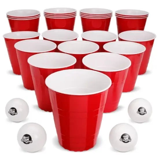 GoBig Giant 110 oz Red Party Cup 24 Pack with 4 XL Pong Balls - 24 Giant Cups for Beer Pong, Flip Cup or Novelty Use image {1}