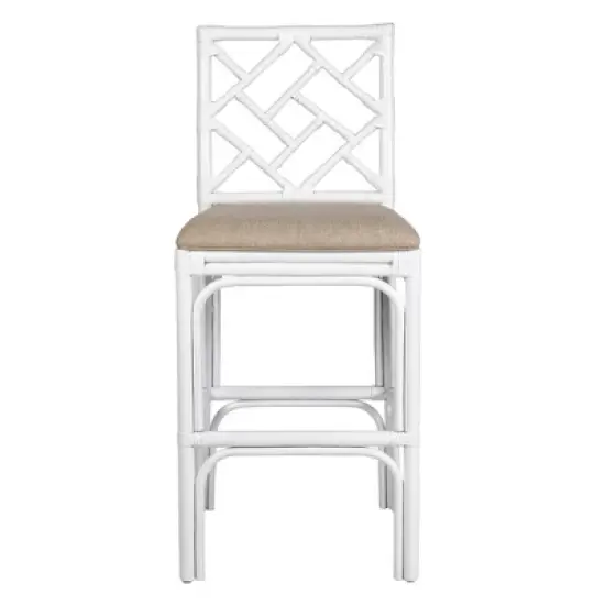 Stacie Rattan Barstool White - East At Main image {1}