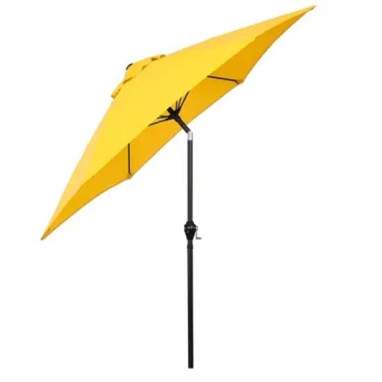 9' x 9' Aluminum Market Patio Umbrella with Crank Lift and Push Button Tilt Yellow - Astella image {1}