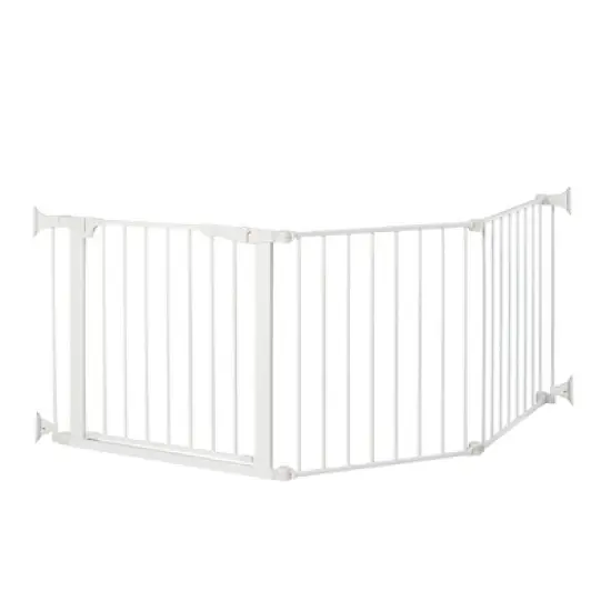 Command Pet Products PG5300 Heavy Duty Steel Custom Fit Gate for Restricting Pet Access to Hallways, Staircases, & Room Entrances, 84 Inches, White image {1}