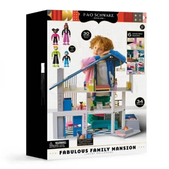 FAO Schwarz Toy Wood Ultimate Doll House LED image {12}