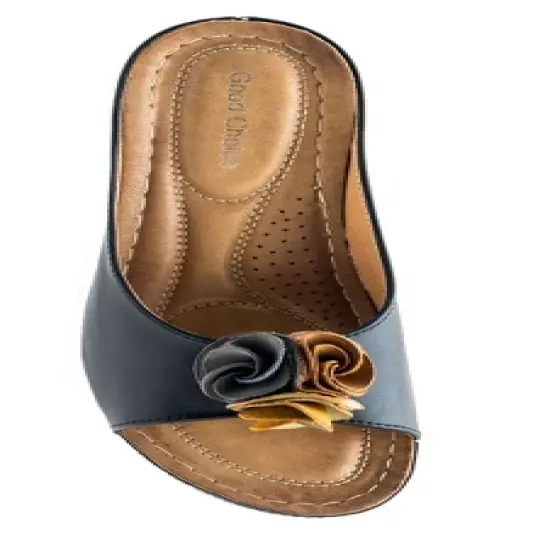 GC Shoes Sydney Flower Comfort Slide Wedge Sandals image {3}