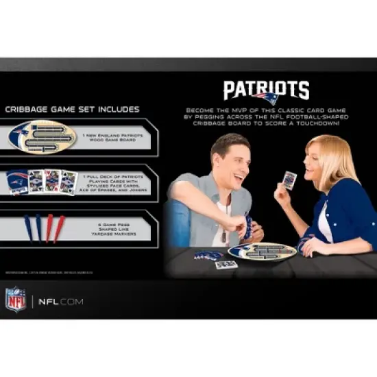 MasterPieces Officially Licensed  NFL New England Patriots Wooden Cribbage Game for Adults image {3}
