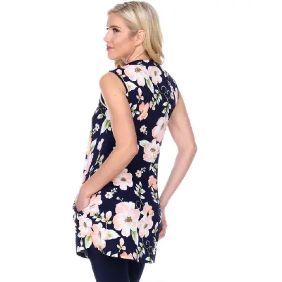 Women's Floral Printed Sleeveless Rosaleen Tunic - White Mark image {1}