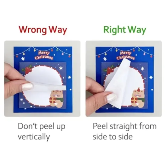 Wrapables Happy Holidays Christmas Sticky Notes, Adhesive Winter Holiday Memo Notepads for Home, Office, Work, Cute Buddies 8pc image {2}