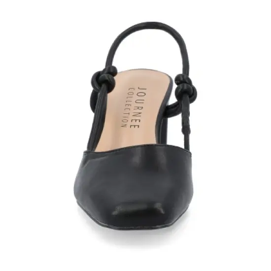 Journee Collection Womens Margeene Sling Back Covered Block Heel Pumps image {5}
