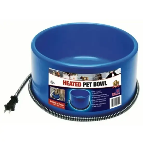 Farm Innovators 60 Watt Premium Plastic Heated Pet Water Bowl with Advanced Thermostatic Control for Large Dogs and Cats, Blue image {6}