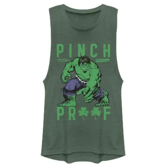 Junior's Marvel St. Patrick's Day Hulk Pinch Proof Festival Muscle Tee image {2}