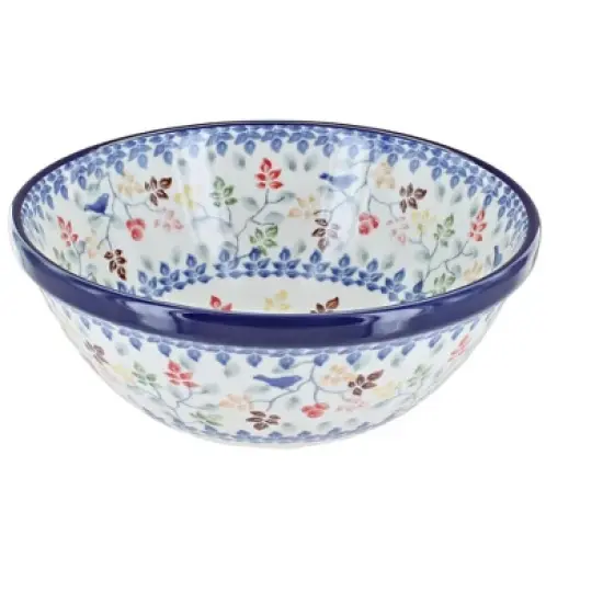 Blue Rose Polish Pottery Ceramika Artystyczna Cereal Bowl image {3}
