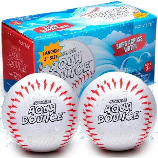 Activ Life Ultimate Larger 3" Size Skip Balls (Baseball) Beach Pool Toys for Kids Ages 8-12 Year Old Boys Girls Gifts Basket image {6}