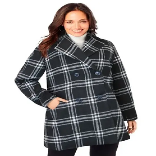 Jessica London Women&rsquo;s Plus Size A-Line Peacoat image {8}