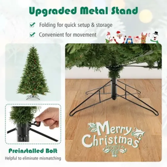 Costway 7 FT Pre-Lit Christmas Tree 3-Minute Quick Shape with Quick Power Connector Timer image {8}