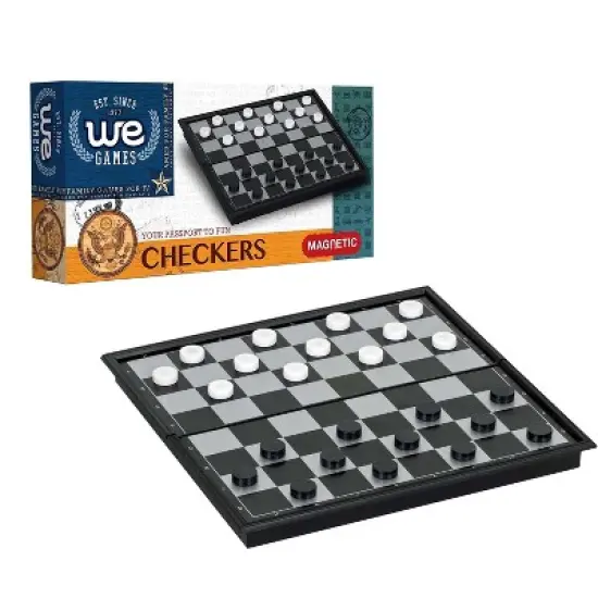 WE Games Foldable Travel Magnetic Checkers Set image {6}