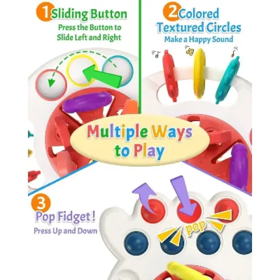 Baby Sensory Montessori Toys for 6-12-18 Months, Pull String Silicone Teething Toy, Toddler Birthday Gift Travel Toy for Infant image {4}