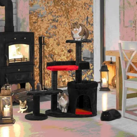 EROMMY Gothic Cat Tree, Pet Tower With Cat Scratching Post for Indoor Cats image {6}