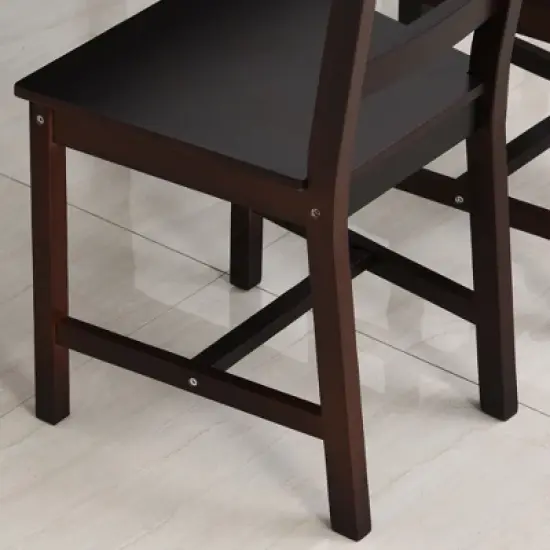 HOMCOM 5 Piece Dining Room Table Set, Wooden Kitchen Table and Chairs for Dinette, Breakfast Nook image {4}