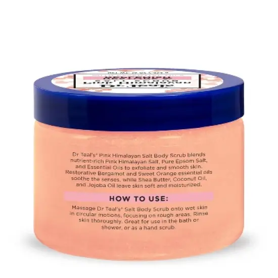 Dr Teal's Restore & Replenish Orange Scented Pink Himalayan Sea Salt Scrub - 16oz image {6}