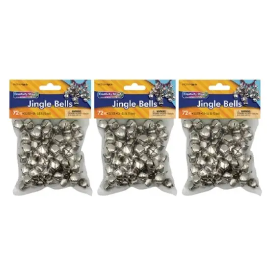 Creativity Street&reg; Jingle Bells, Silver, 5/8", 72 Per Pack, 3 Packs image {4}