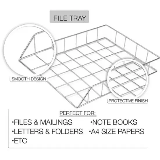 Sorbus Wire Metal 5 in 1 Desk Organizer Set - for office storage and organization image {8}
