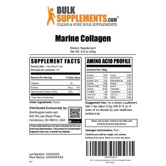 BulkSupplements Marine Collagen Powder image {5}