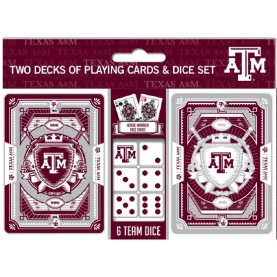 MasterPieces Officially Licensed NCAA Texas A&M Aggies 2-Pack Playing cards & Dice set for Adults image {5}
