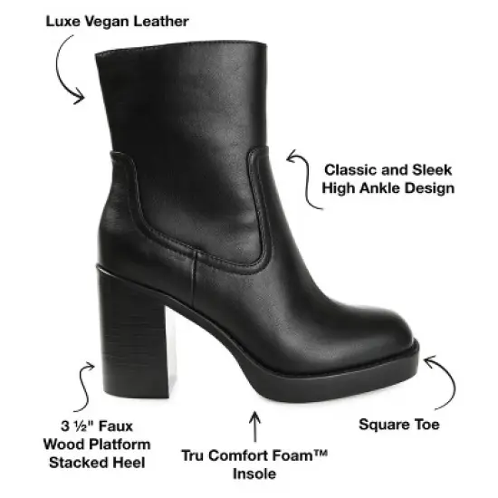 Journee Collection Womens Brittany Tru Comfort Foam Inside Zip Platform Booties image {7}