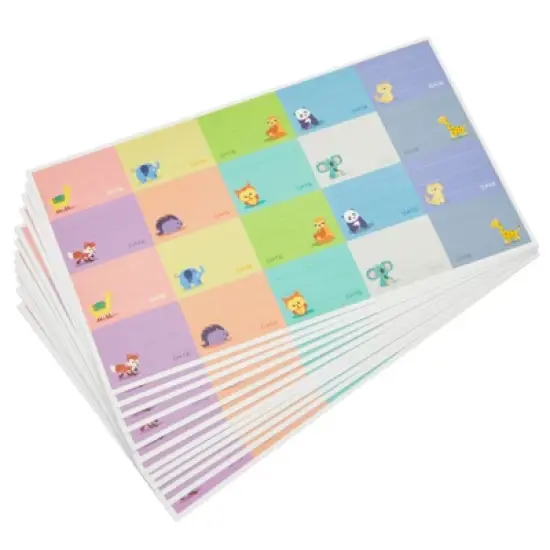 Blue Panda 500-Pack Self-Adhesive Baby Bottle Labels for Daycare, Writable Stickers for Baby Food, Breastmilk, 10 Animal Designs, 1.5x1 in image {6}