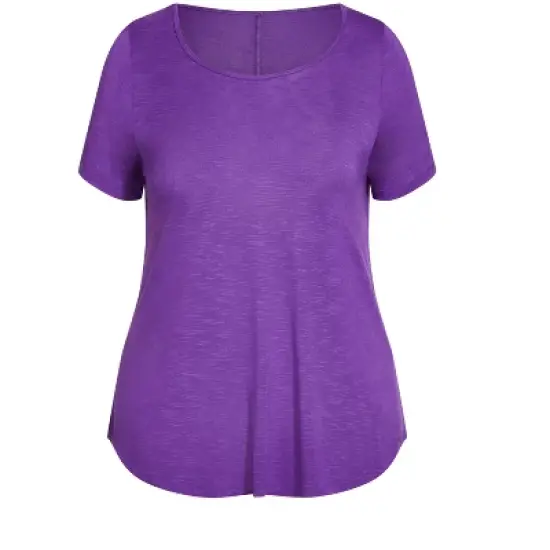 Women's Plus Size Slub Tee - purple | EVANS image {2}