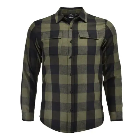 Burnside Men's Modern Fit Army Green Flannel Shirt image {3}