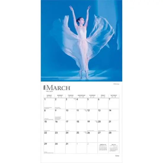 BrownTrout Ballet 2026 12"x24" Hanging Square Wall Calendar Plastic-Free image {2}