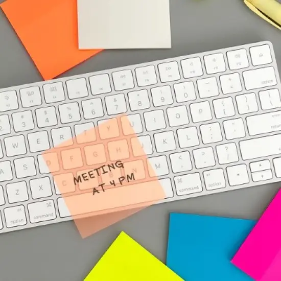 Wrapables Transparent Sticky Notes, Waterproof Self-Adhesive Memos for Home, School, Office (Set of 5), Multicolor image {8}