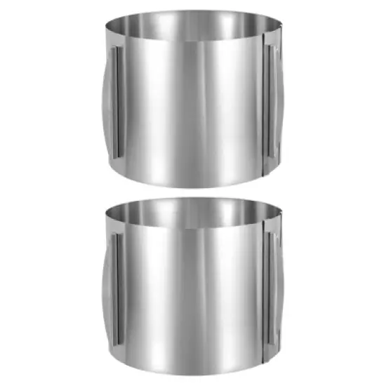 Unique Bargains Stainless Steel Round Adjustable Nonstick Cake Ring 2 Pcs image {19}