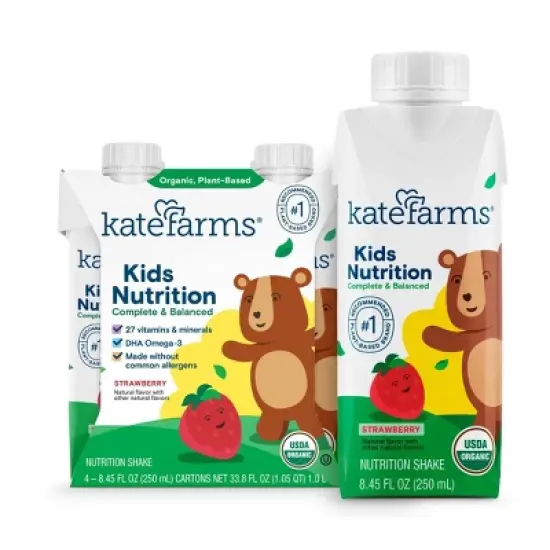 Kate Farms Kids' Nutrition Strawberry Shake - 8.45oz/4pk image {7}