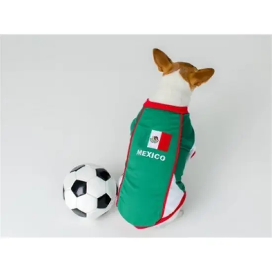 Parisian Pet 'Team Mexico' Dog & Cat T-Shirt &ndash; Patriotic Dog Shirt, Perfect for Soccer Fans &ndash; Red, White, Green image {2}