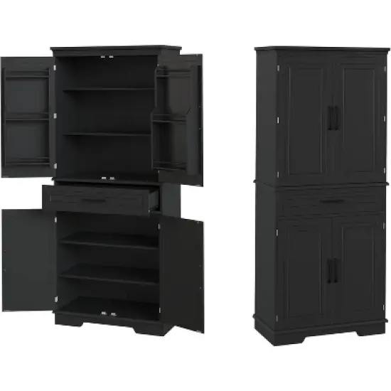 COZONY 72'' Tall Kitchen Pantry Cabinet with Drawer and Adjustable Shelves, Farmhouse Storage Cupboard for Dining Room or Laundry image {8}