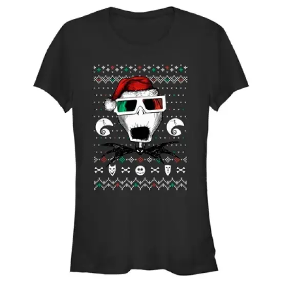 Junior's The Nightmare Before Christmas Ugly Christmas Jack Portrait T-Shirt image {3}