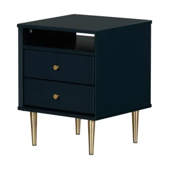 Dylane 2-Drawer Nightstand Navy - South Shore image {9}
