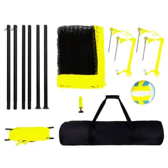 VEVOR Outdoor Portable Volleyball Net System, Adjustable Height Steel Poles, Professional Volleyball Set with PVC Volleyball, Pump, Carrying Bag image {8}
