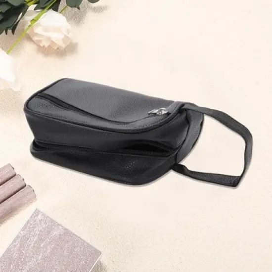 Unique Bargains Lightweight Small Makeup Bag Black 1 Pc image {2}